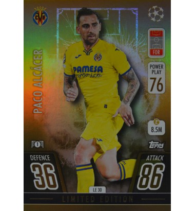 Topps Match Attax Champions League 2021/2022 GOLD Limited Edition Paco Alcácer (Villarreal CF)